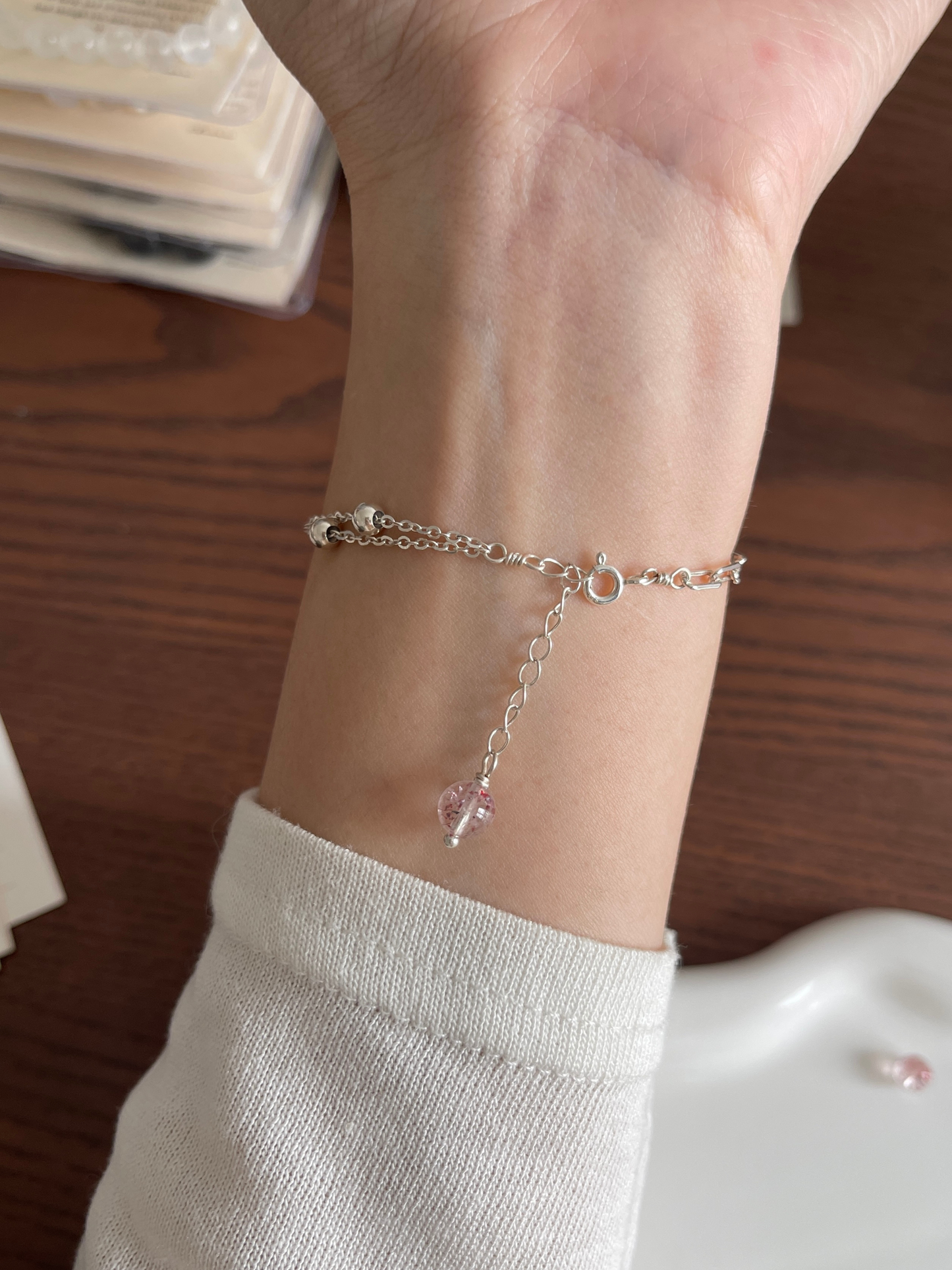 【原创 | 盼盼漫漫系列】超七金草莓手链 Super Seven Strawberry Quartz Bracelet