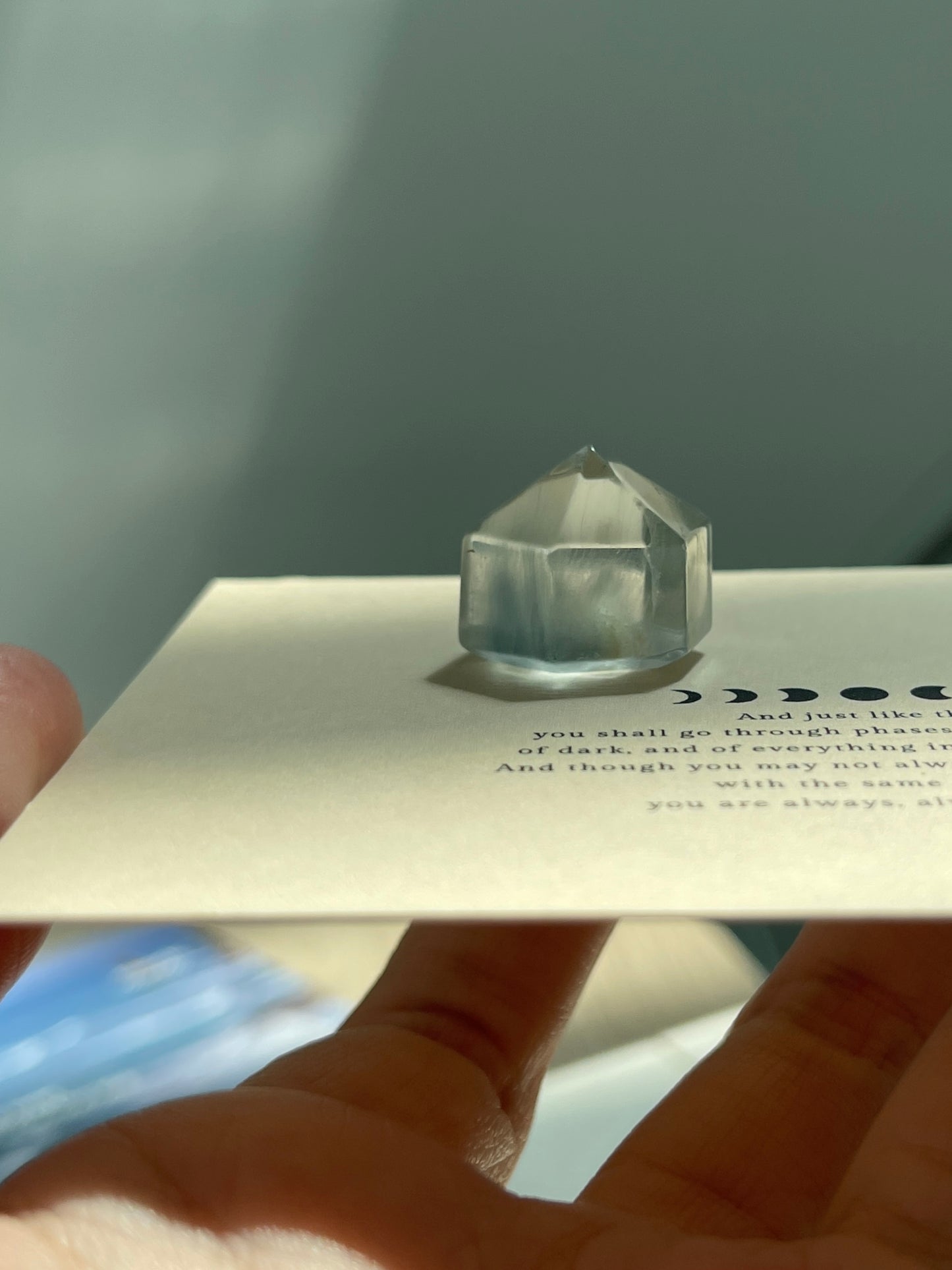 蓝兔毛单尖小摆件 Blue Rabbit Hair Rutilated Quartz Deco