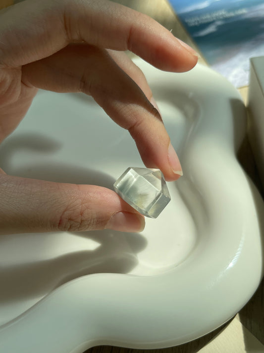 蓝兔毛单尖小摆件 Blue Rabbit Hair Rutilated Quartz Deco