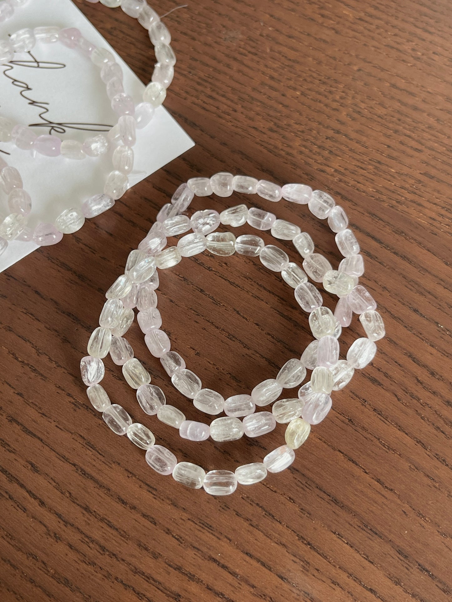 随形拉丝紫锂辉手串 Kyanite