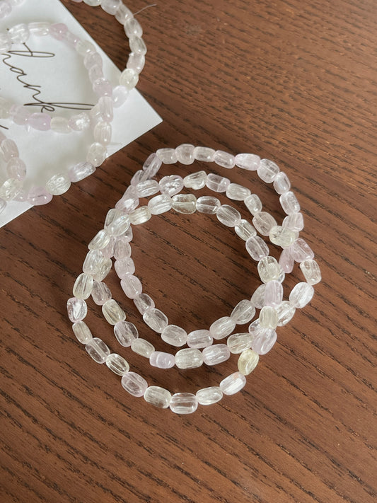 随形拉丝紫锂辉手串 Kyanite