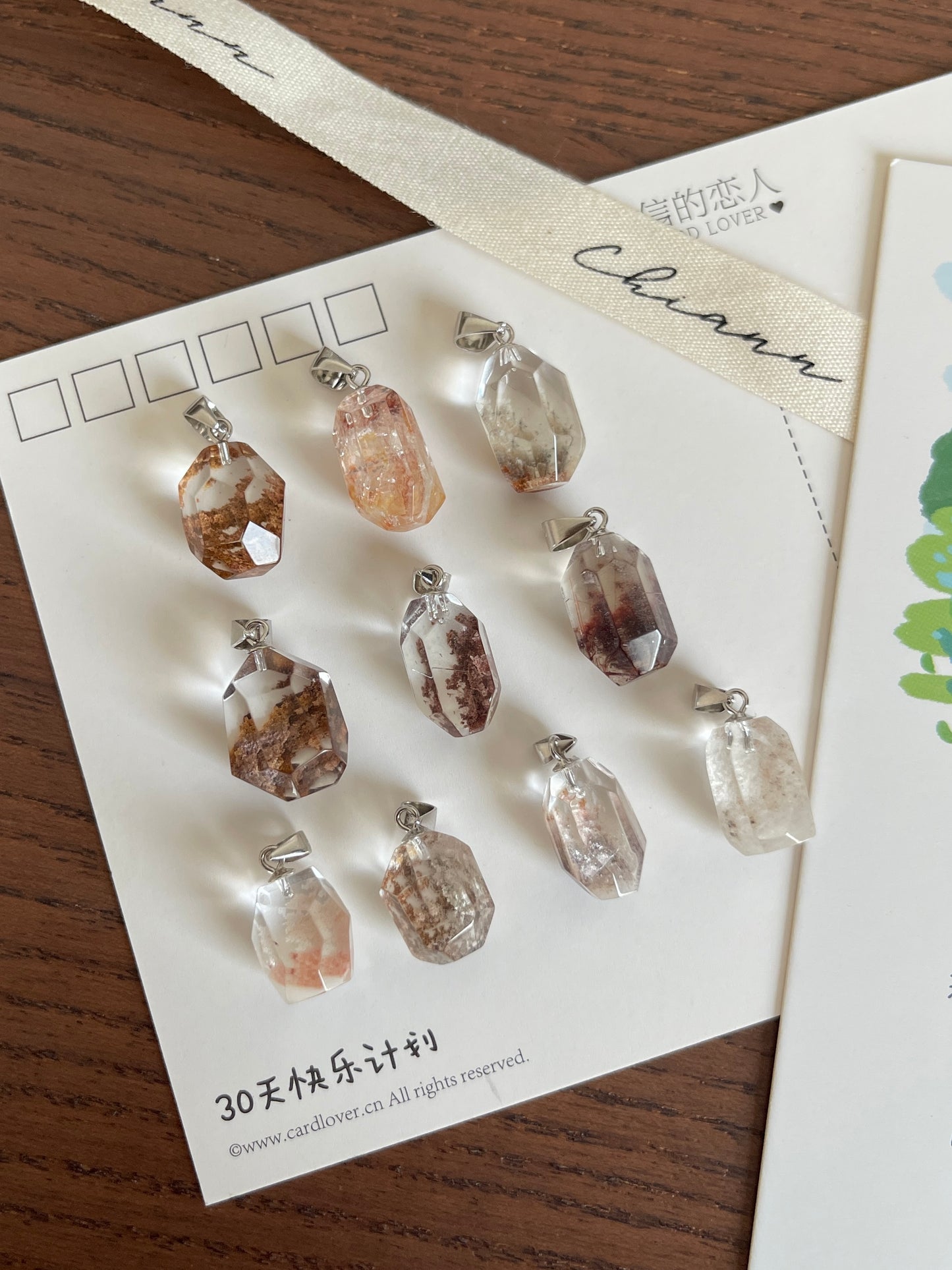 彩幽灵吊坠(迷你) Multi Colour Phantom Quartz Pendant
