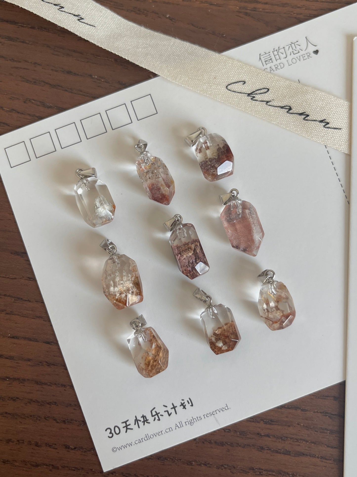 彩幽灵吊坠(迷你) Multi Colour Phantom Quartz Pendant