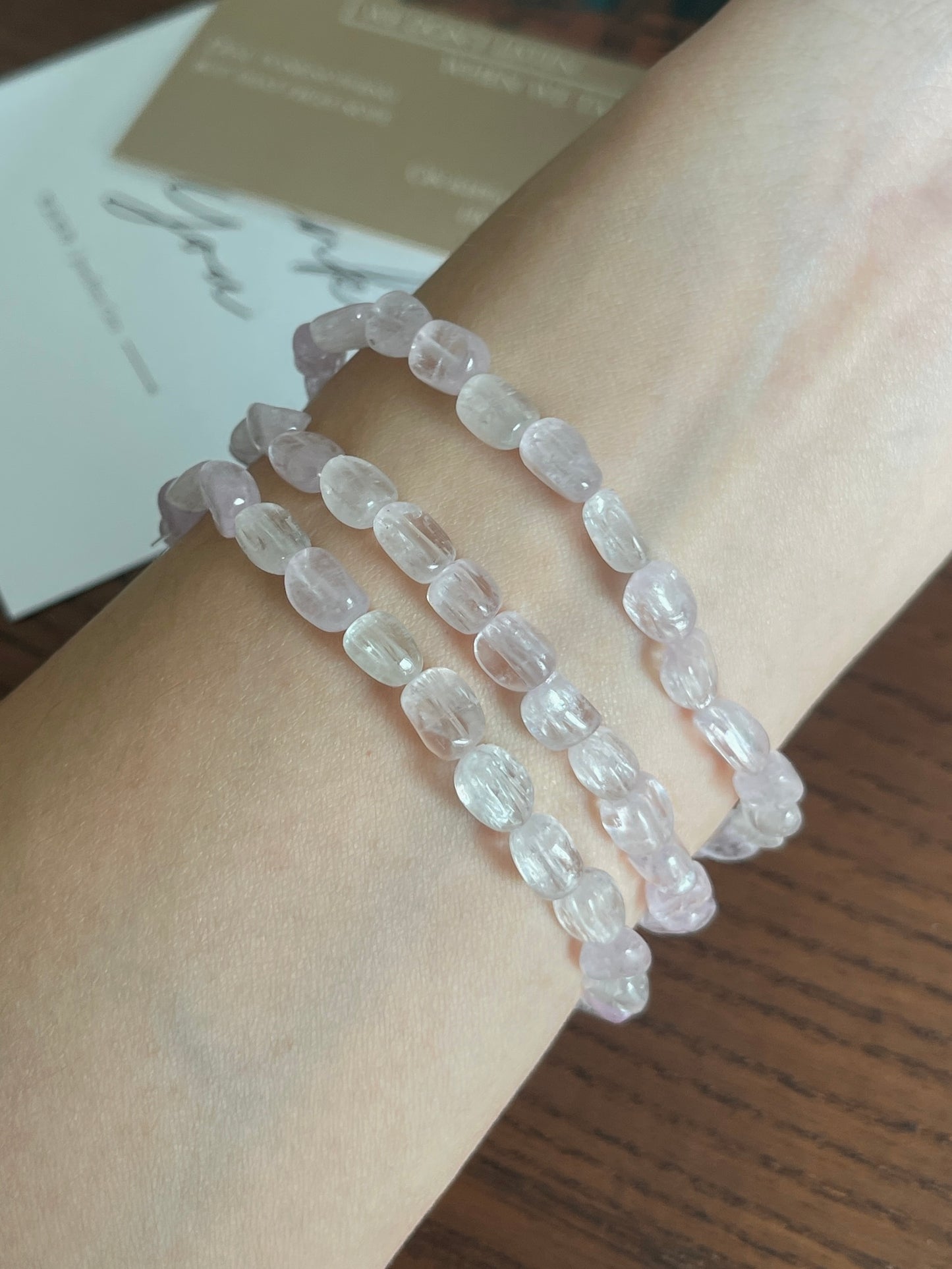 随形拉丝紫锂辉手串 Kyanite