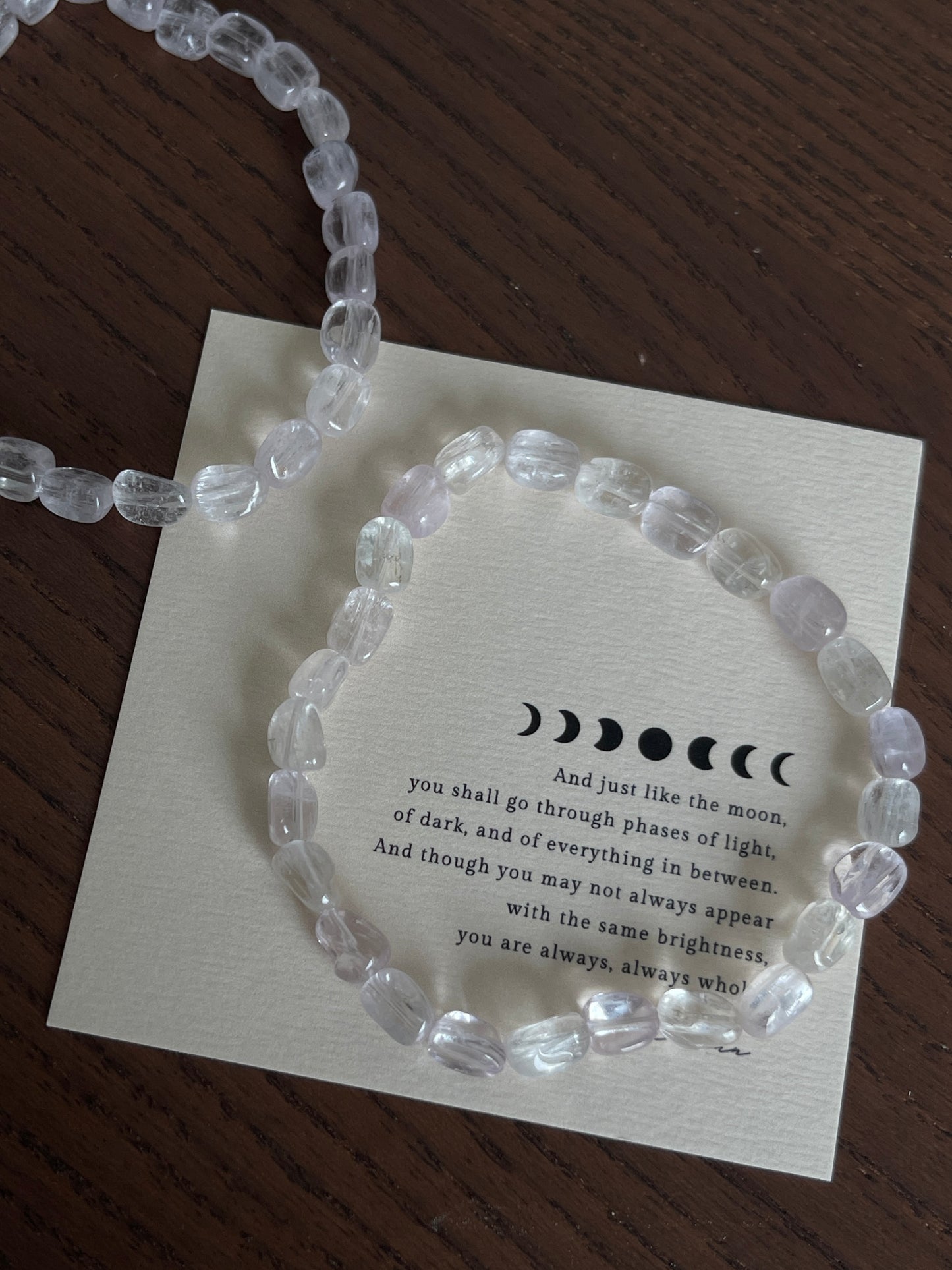 随形拉丝紫锂辉手串 Kyanite