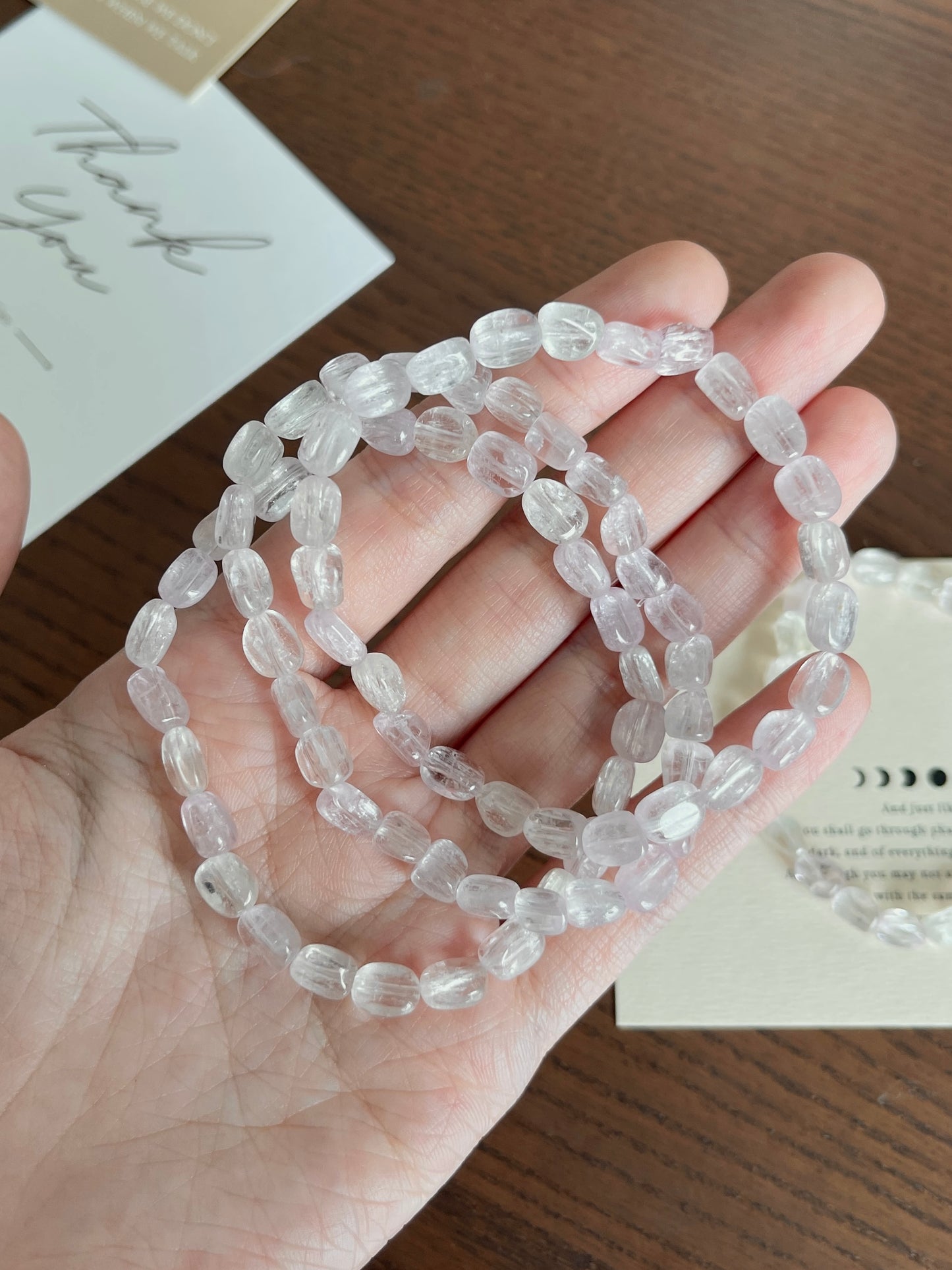 随形拉丝紫锂辉手串 Kyanite