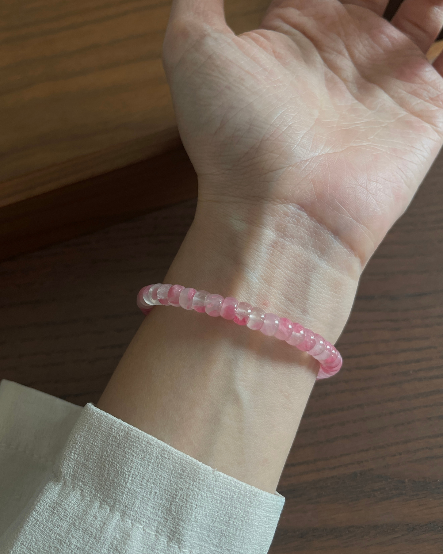 樱花雨蔷薇辉手串 （直切）Rhodonite Bracelet