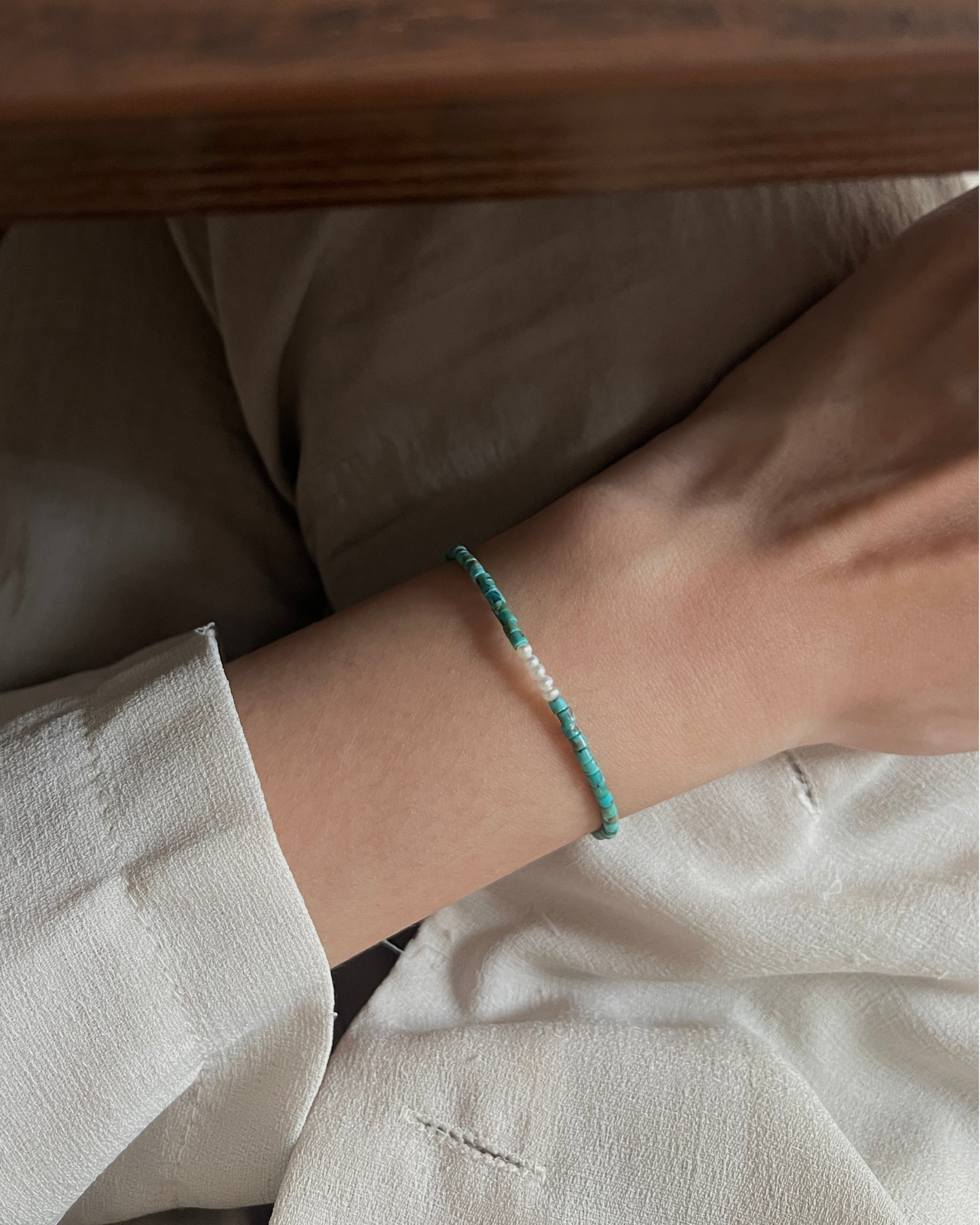 Anchi -【松岚】【松月】湖北松石手链 Hubei Turquoise Bracelet