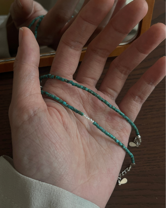 Anchi -【松岚】【松月】湖北松石手链 Hubei Turquoise Bracelet