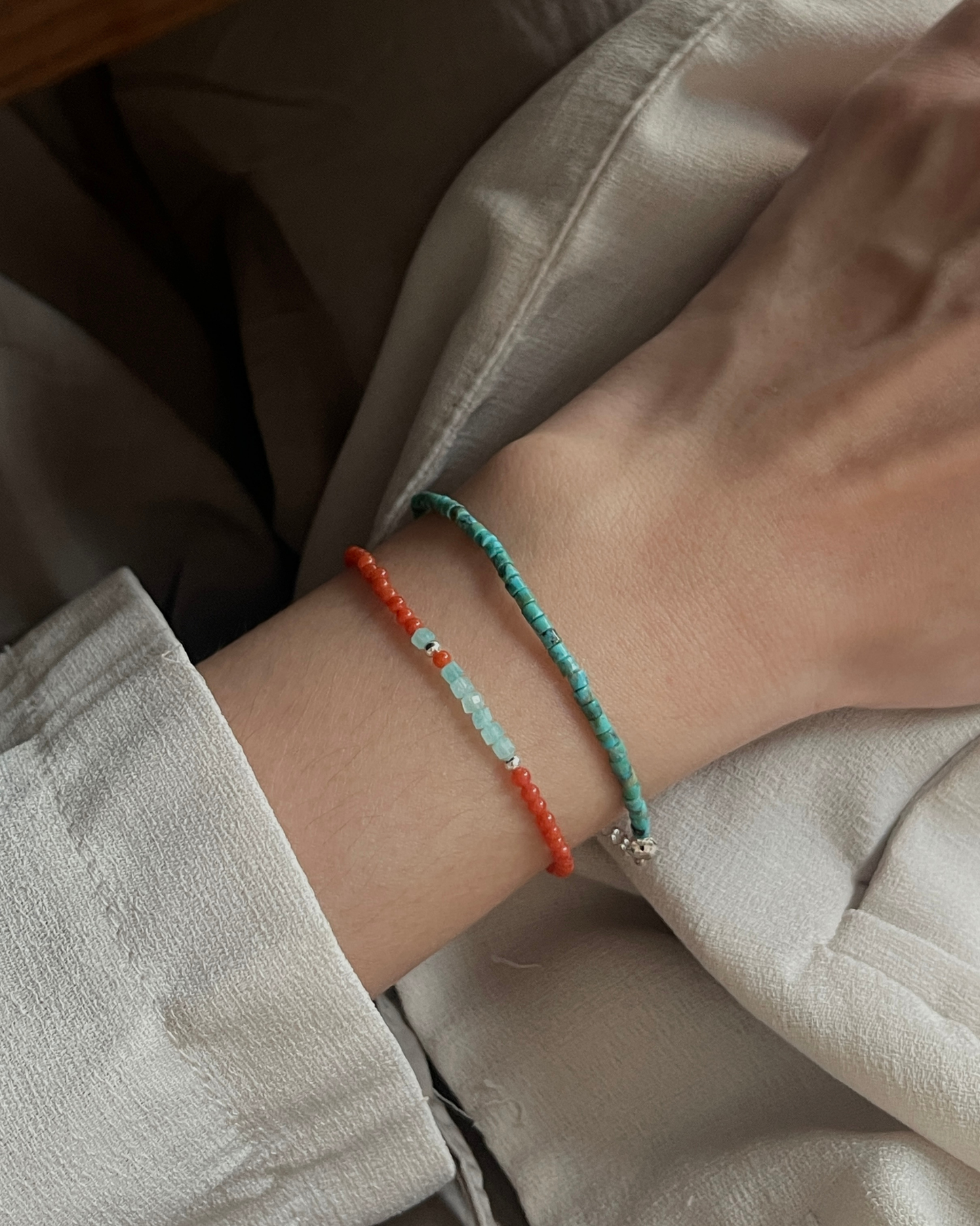 Anchi -【松岚】【松月】湖北松石手链 Hubei Turquoise Bracelet