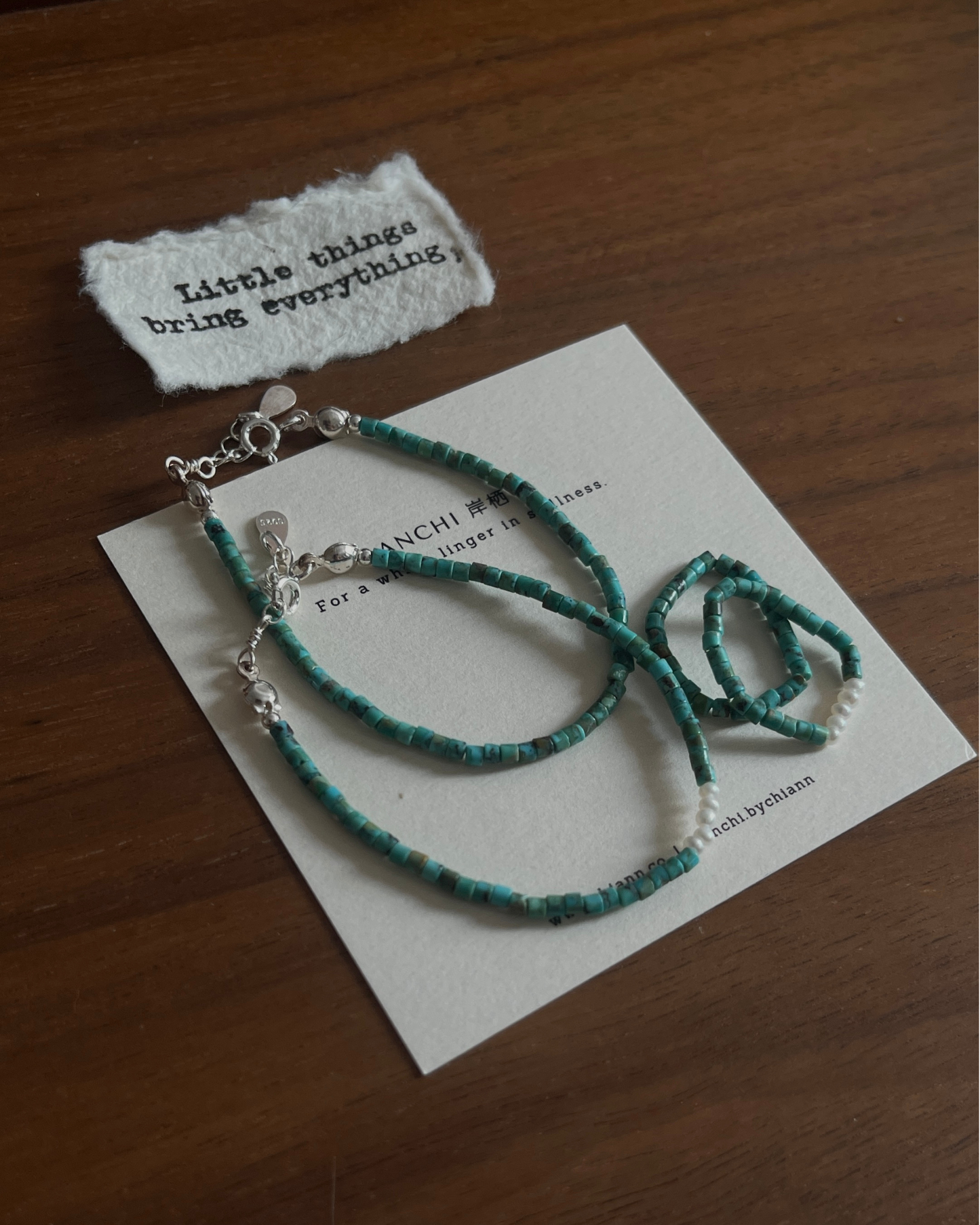 Anchi -【松岚】【松月】湖北松石手链 Hubei Turquoise Bracelet