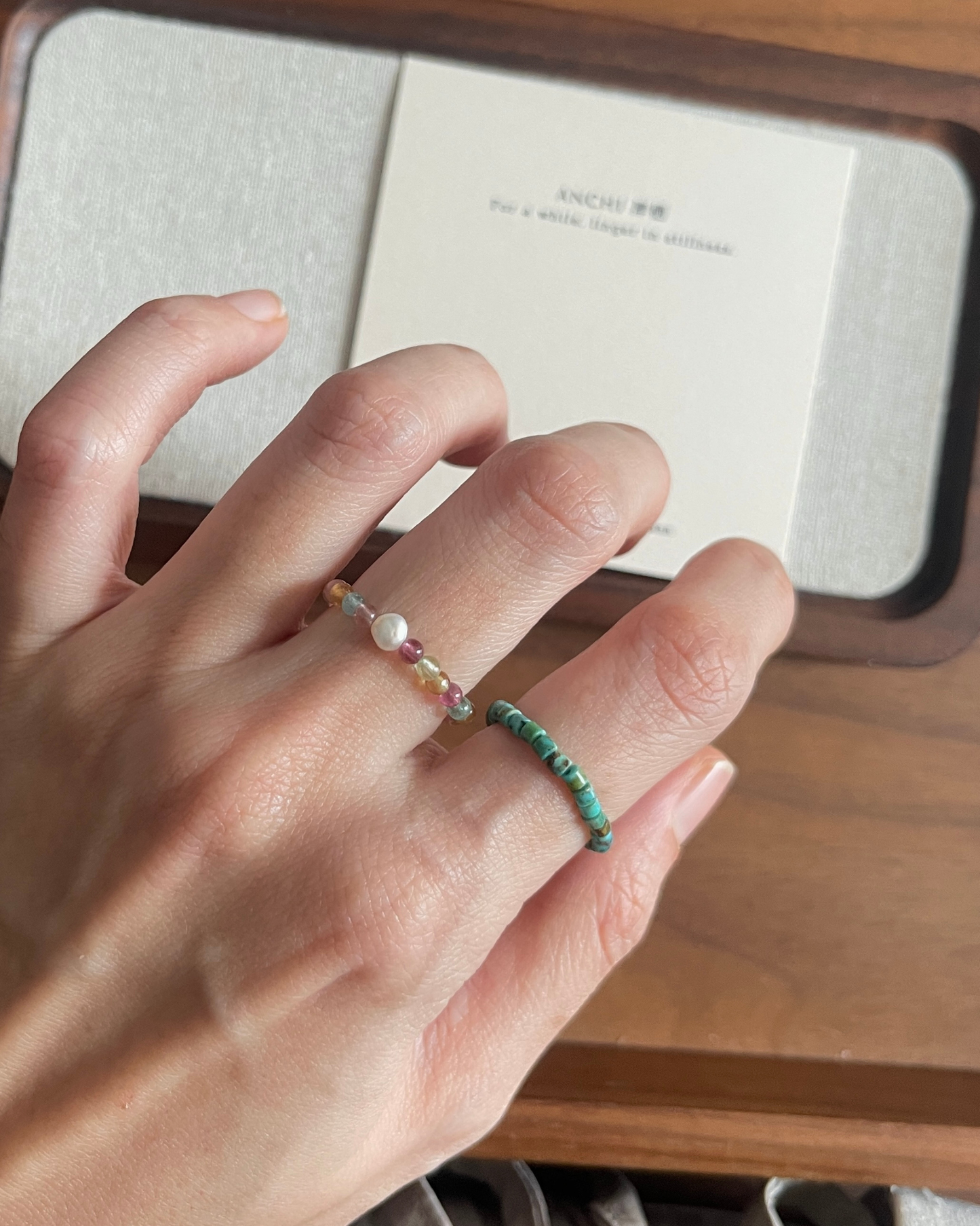 Anchi -【松岚】【松月】湖北松石戒指 Hubei Turquoise Ring