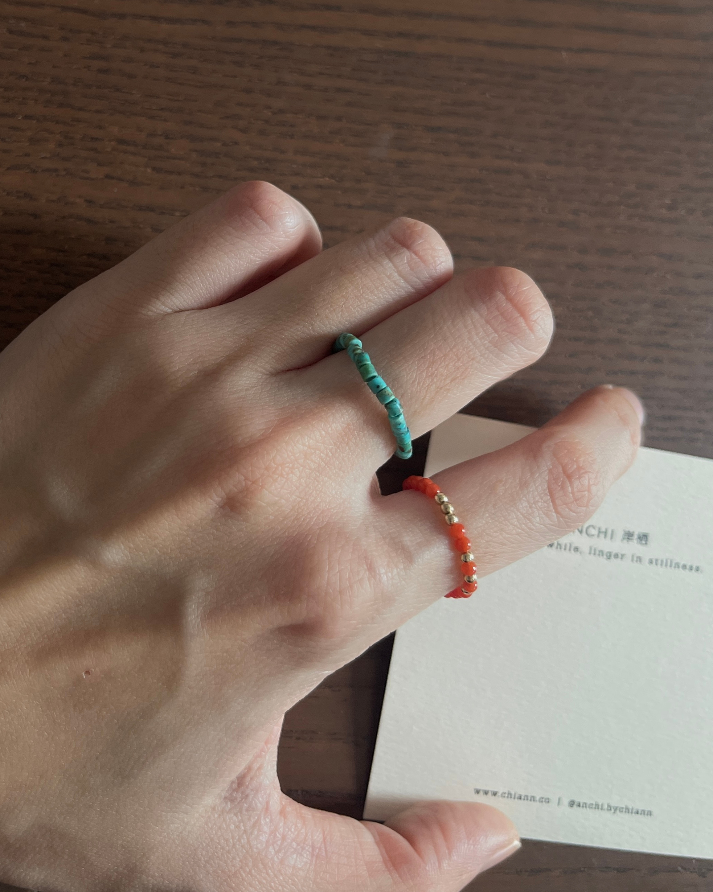 Anchi -【松岚】【松月】湖北松石戒指 Hubei Turquoise Ring