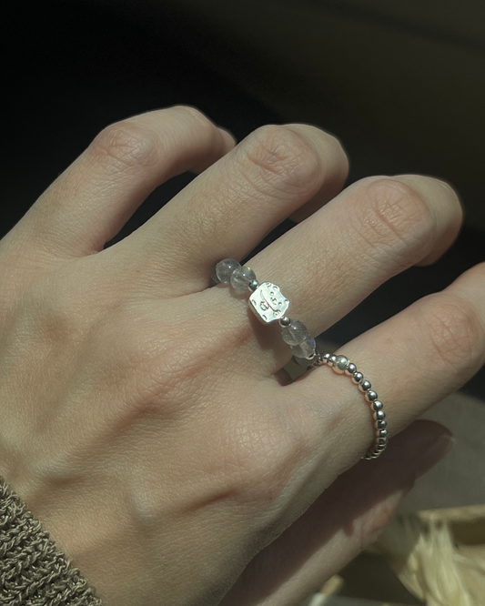 ANCHI - 【招财猫】拉长石戒指