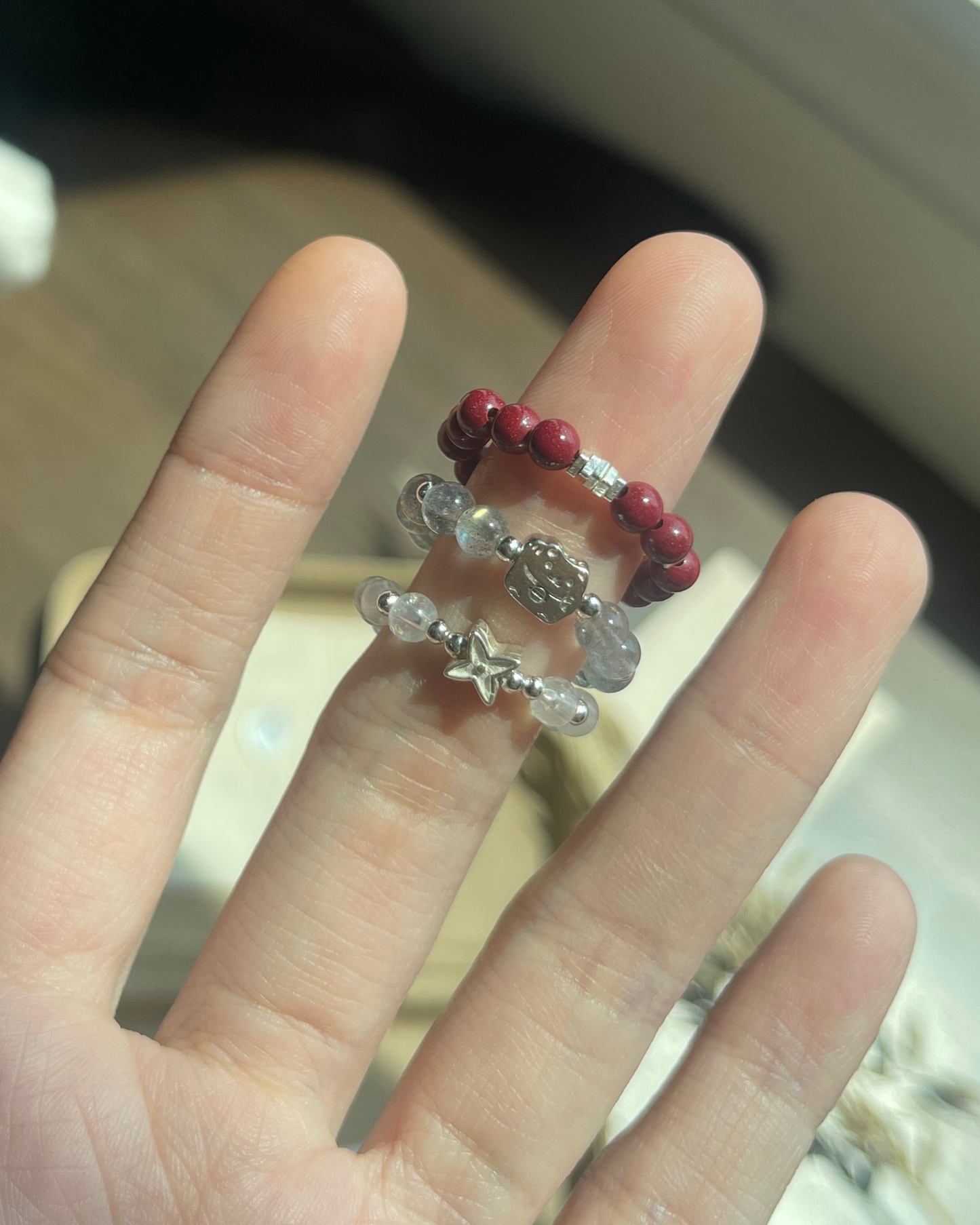 ANCHI - 【Silent Red】紫金砂碎银戒指