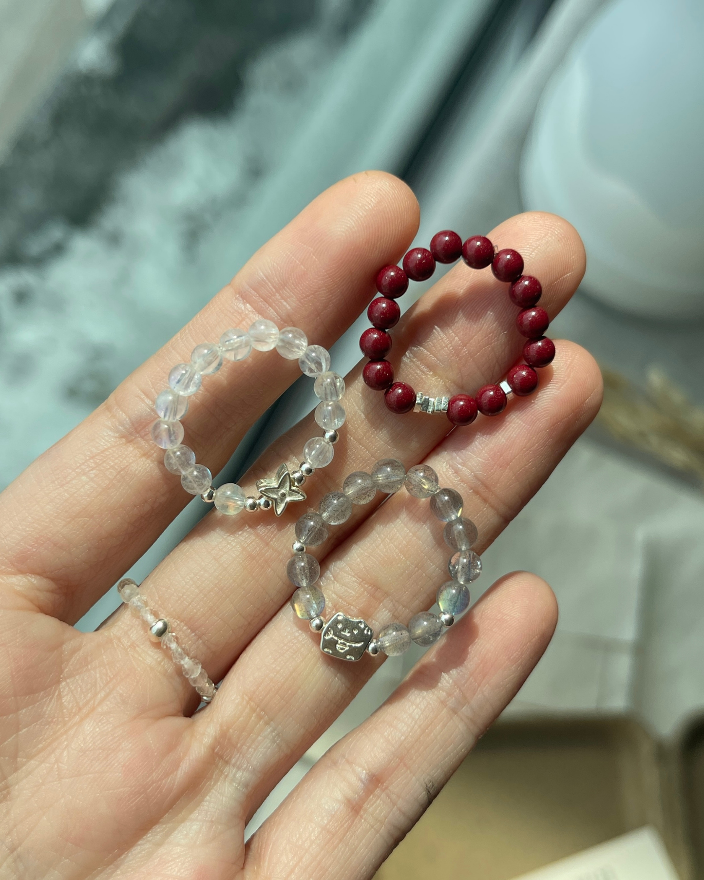 ANCHI - 【Silent Red】紫金砂碎银戒指