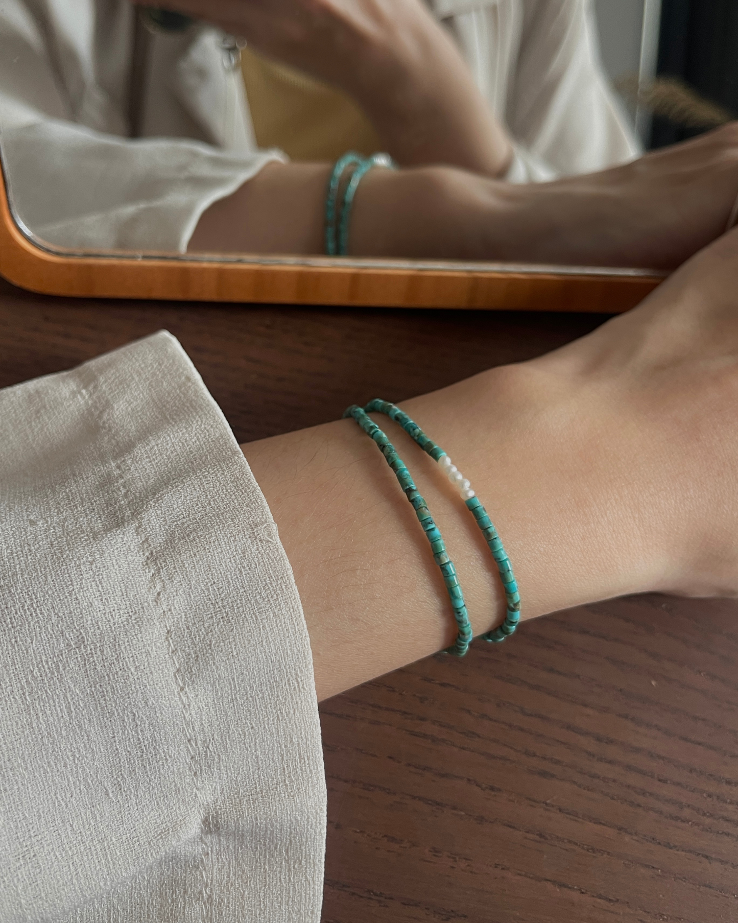 Anchi -【松岚】【松月】湖北松石手链 Hubei Turquoise Bracelet