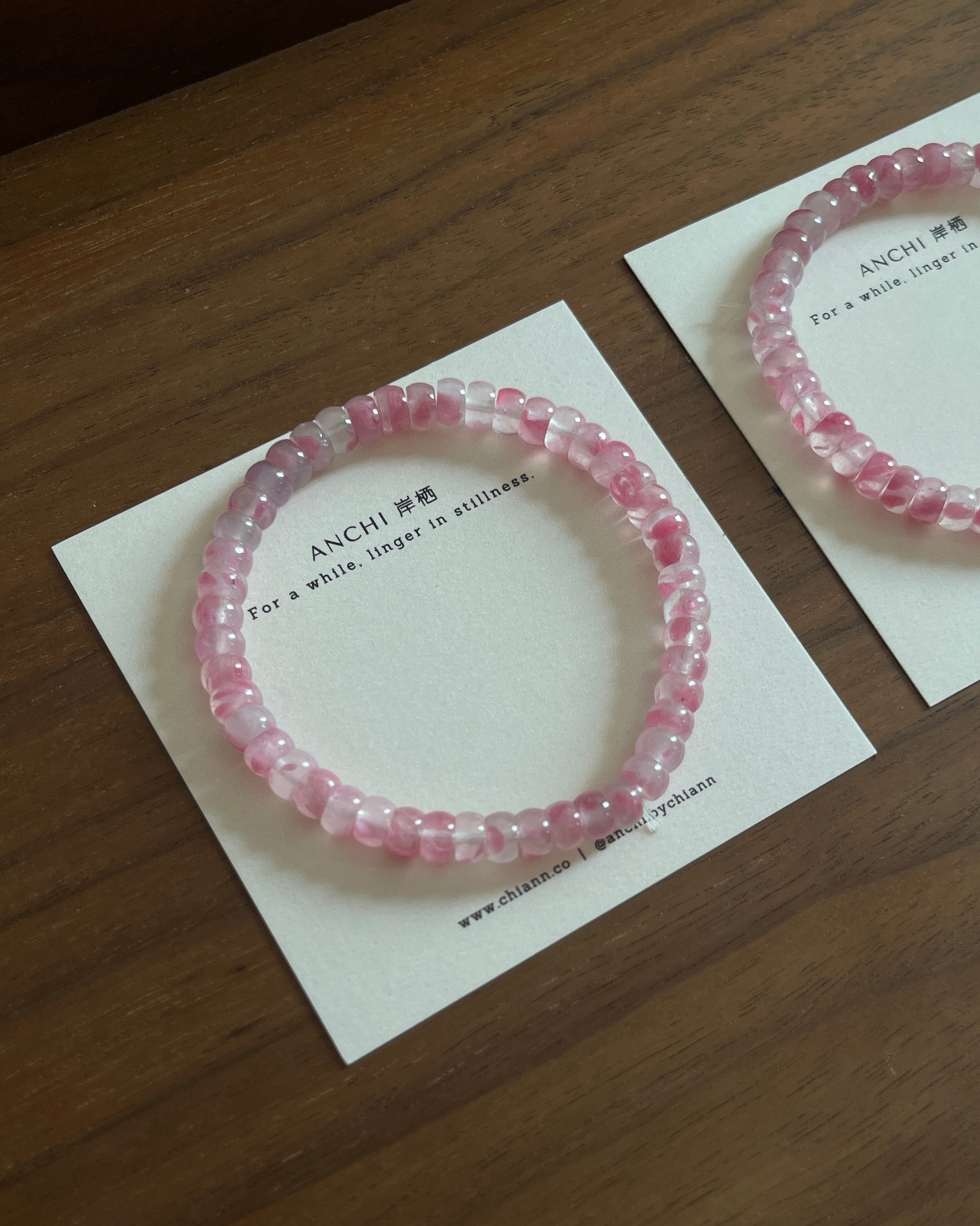 樱花雨蔷薇辉手串 （直切）Rhodonite Bracelet