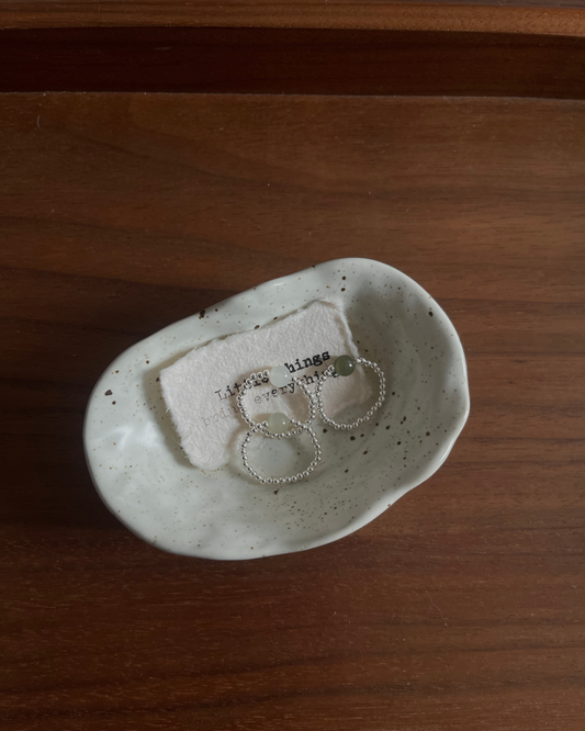 【和田玉】小银珠戒指 Nephrite Jade Ring