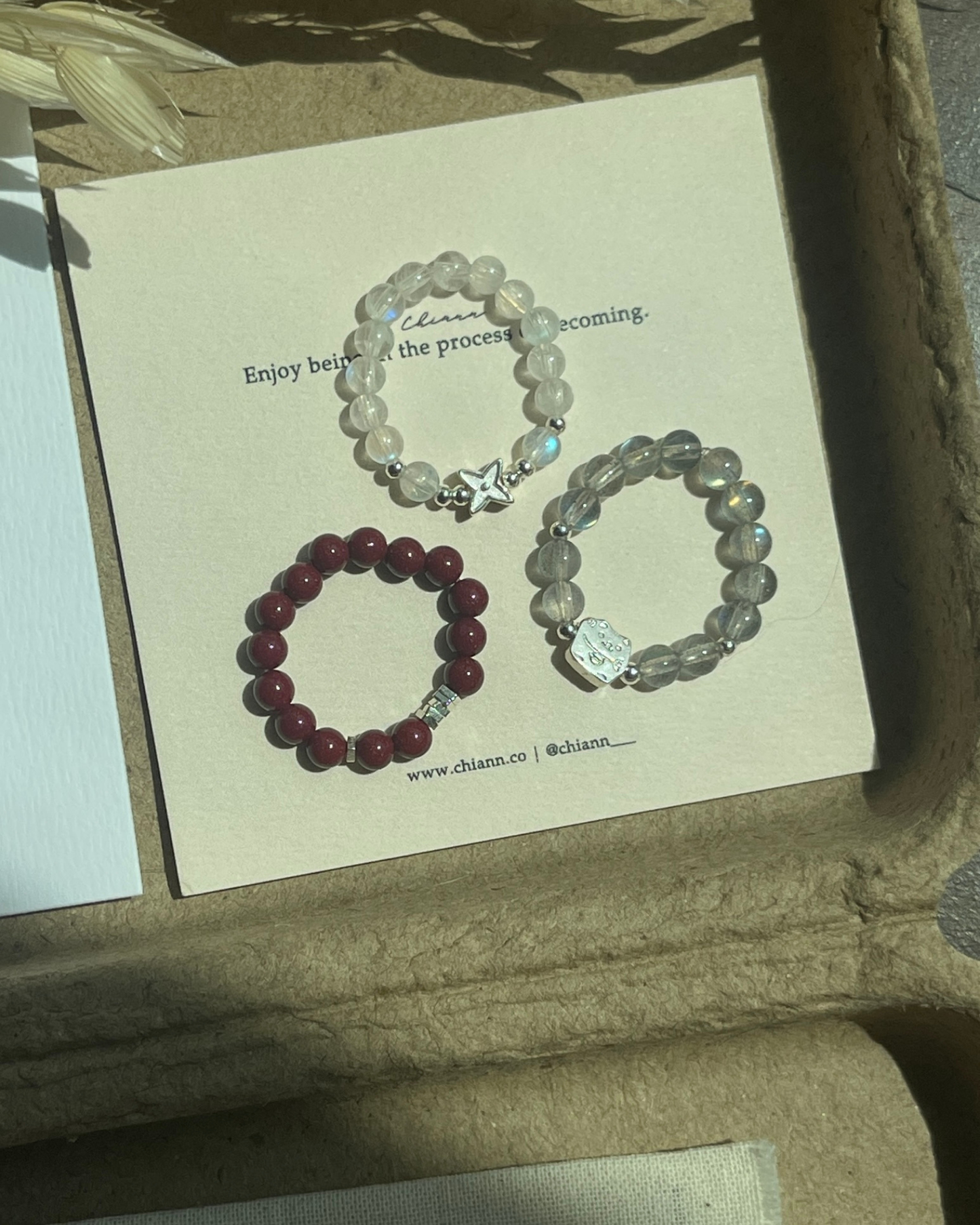 ANCHI - 【Silent Red】紫金砂碎银戒指