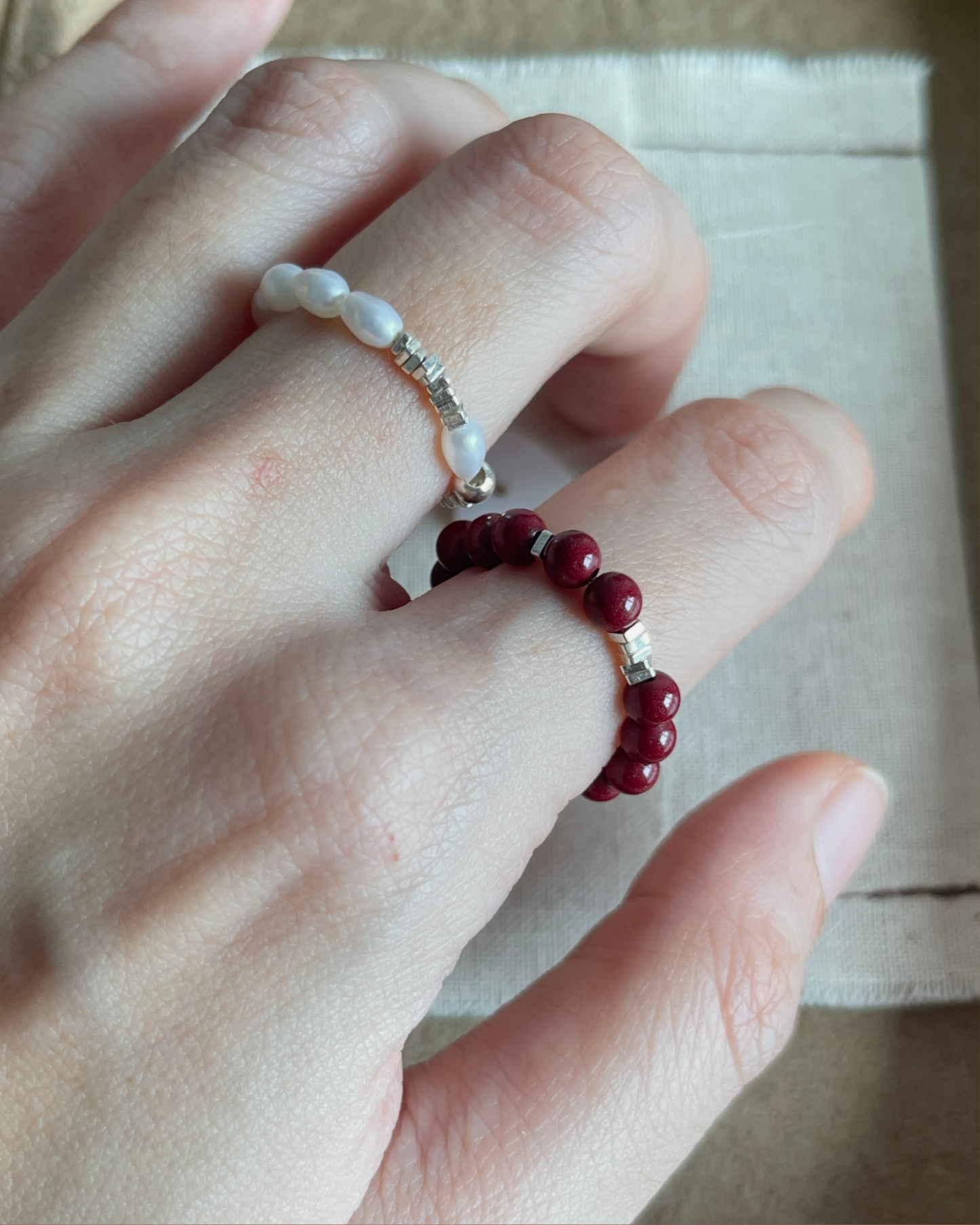 ANCHI - 【Silent Red】紫金砂碎银戒指