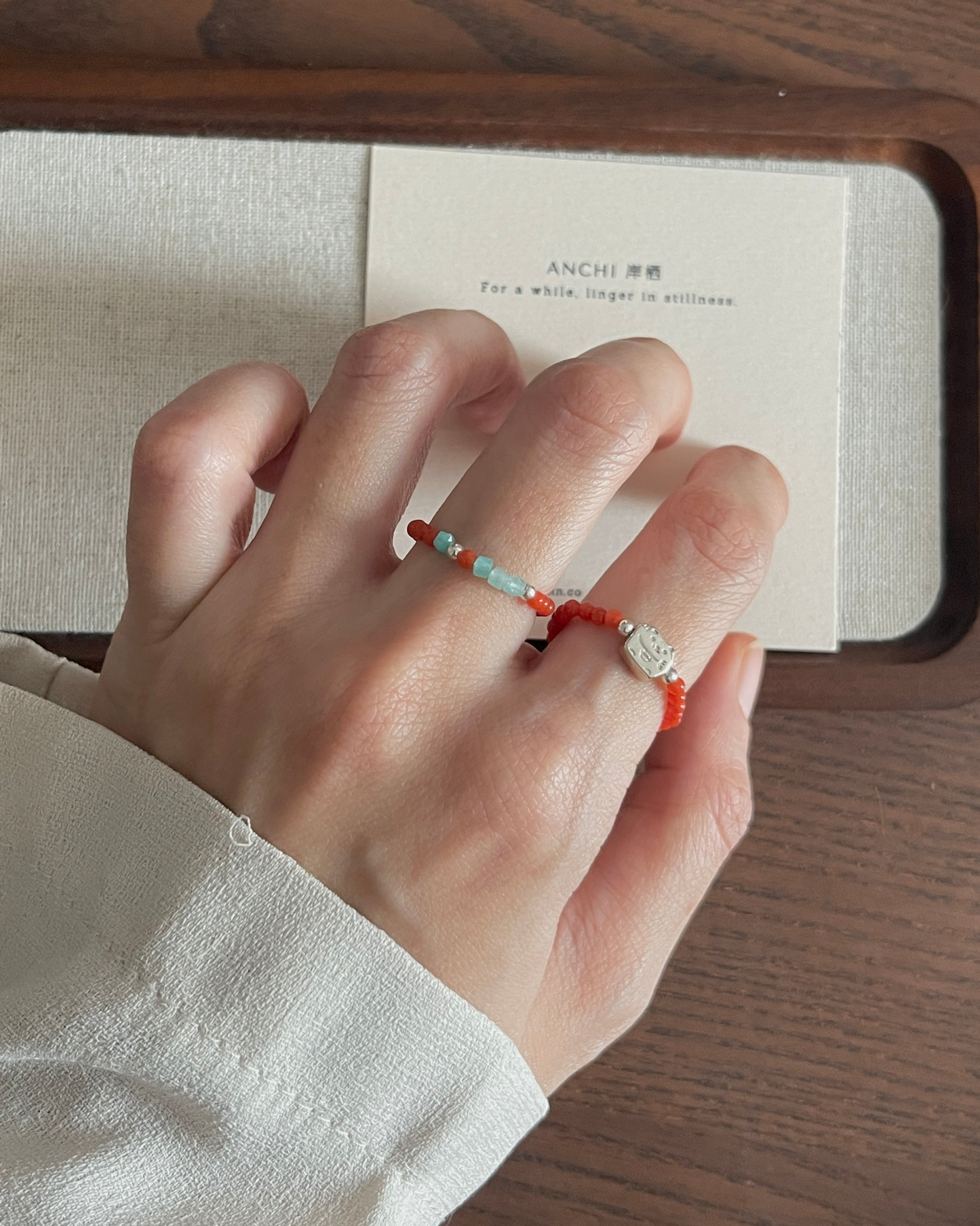 Anchi - 【南红玛瑙】细戒指合集