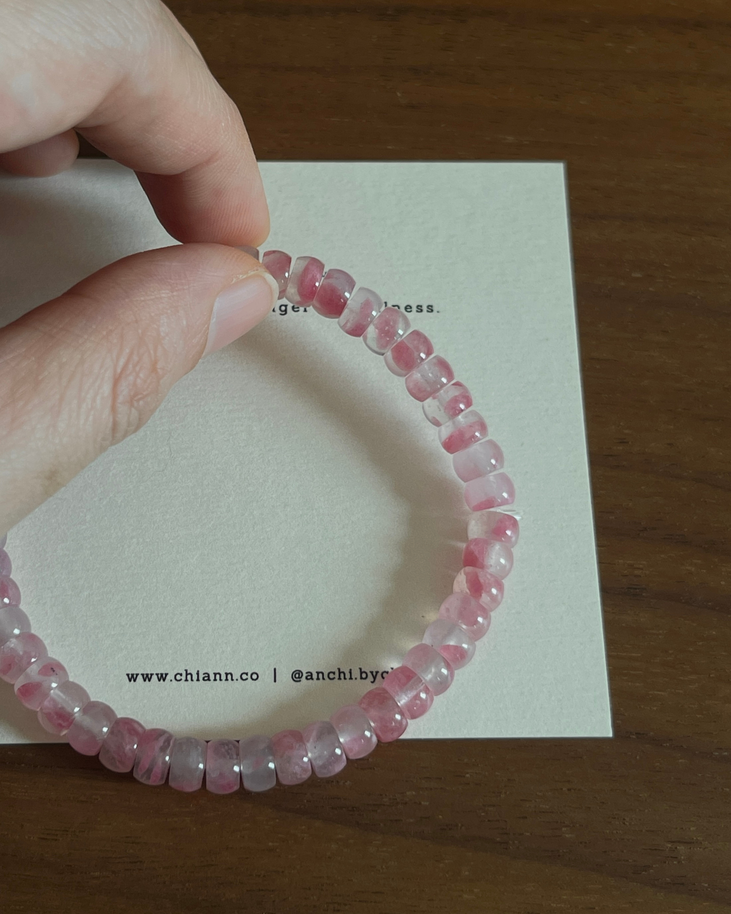 樱花雨蔷薇辉手串 （直切）Rhodonite Bracelet