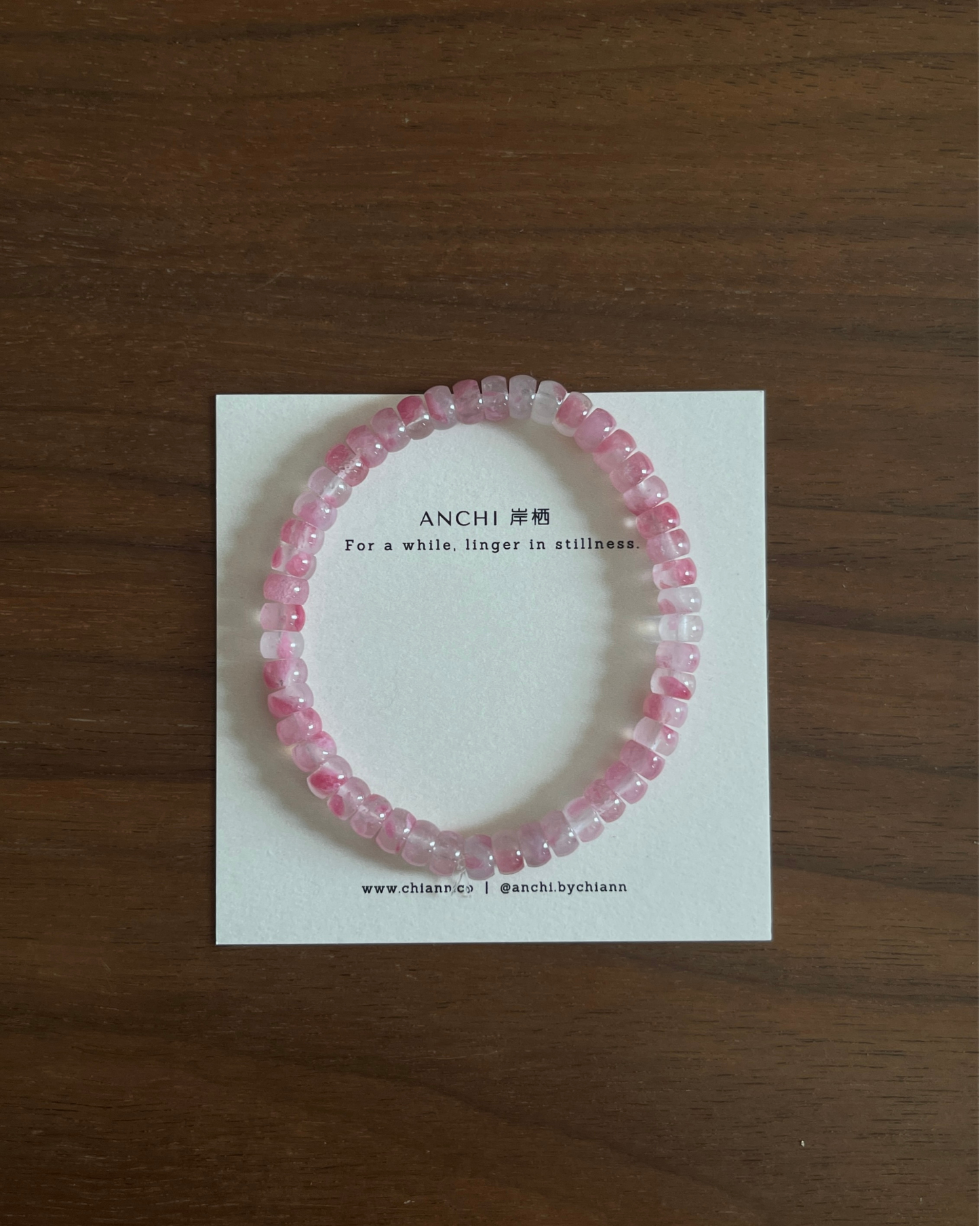 樱花雨蔷薇辉手串 （直切）Rhodonite Bracelet