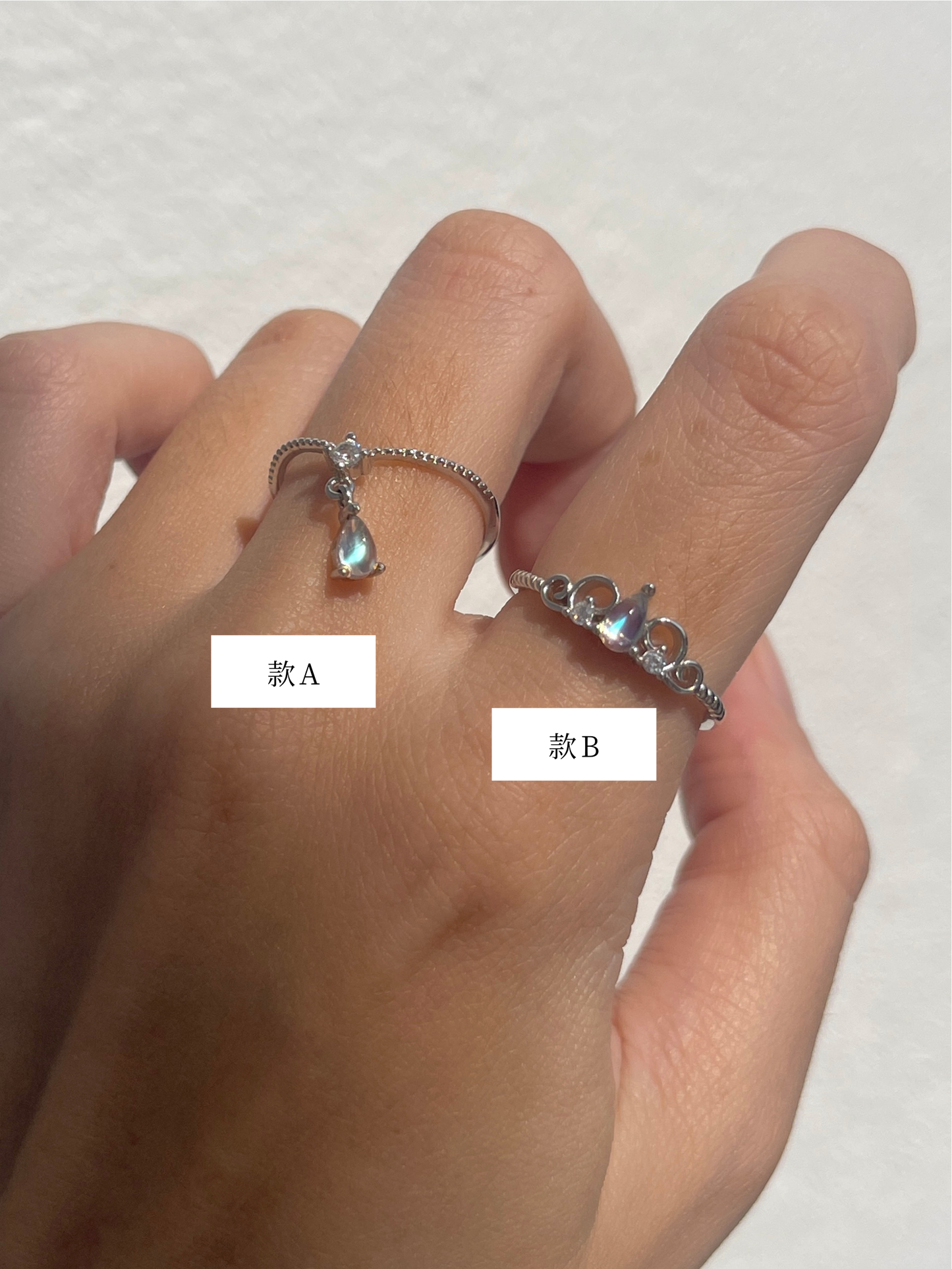 高品蓝月光戒指 Blue Moonstone Ring