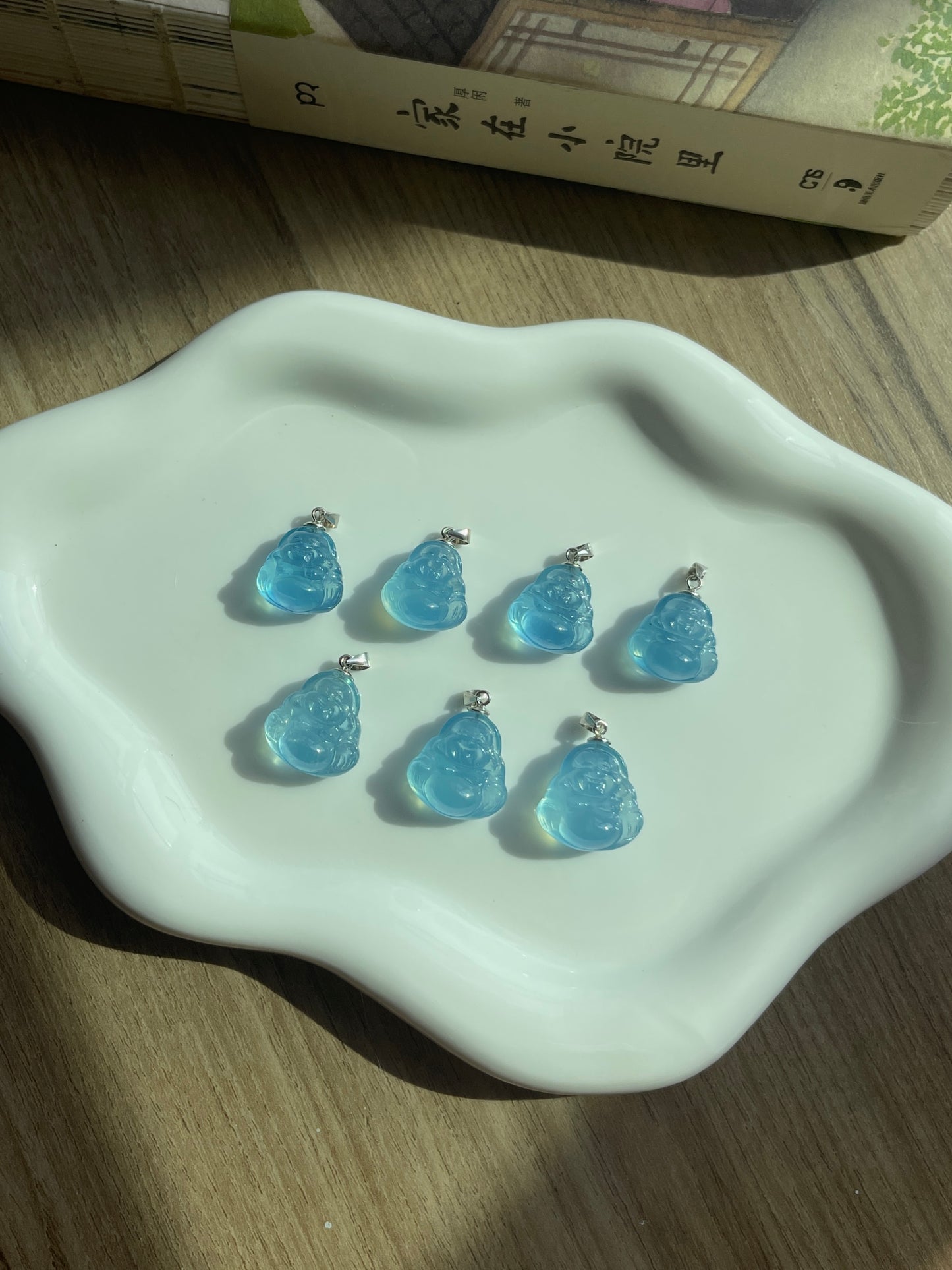 海蓝宝弥勒佛吊坠 Aquamarine Mi-Le Buddha Pendant