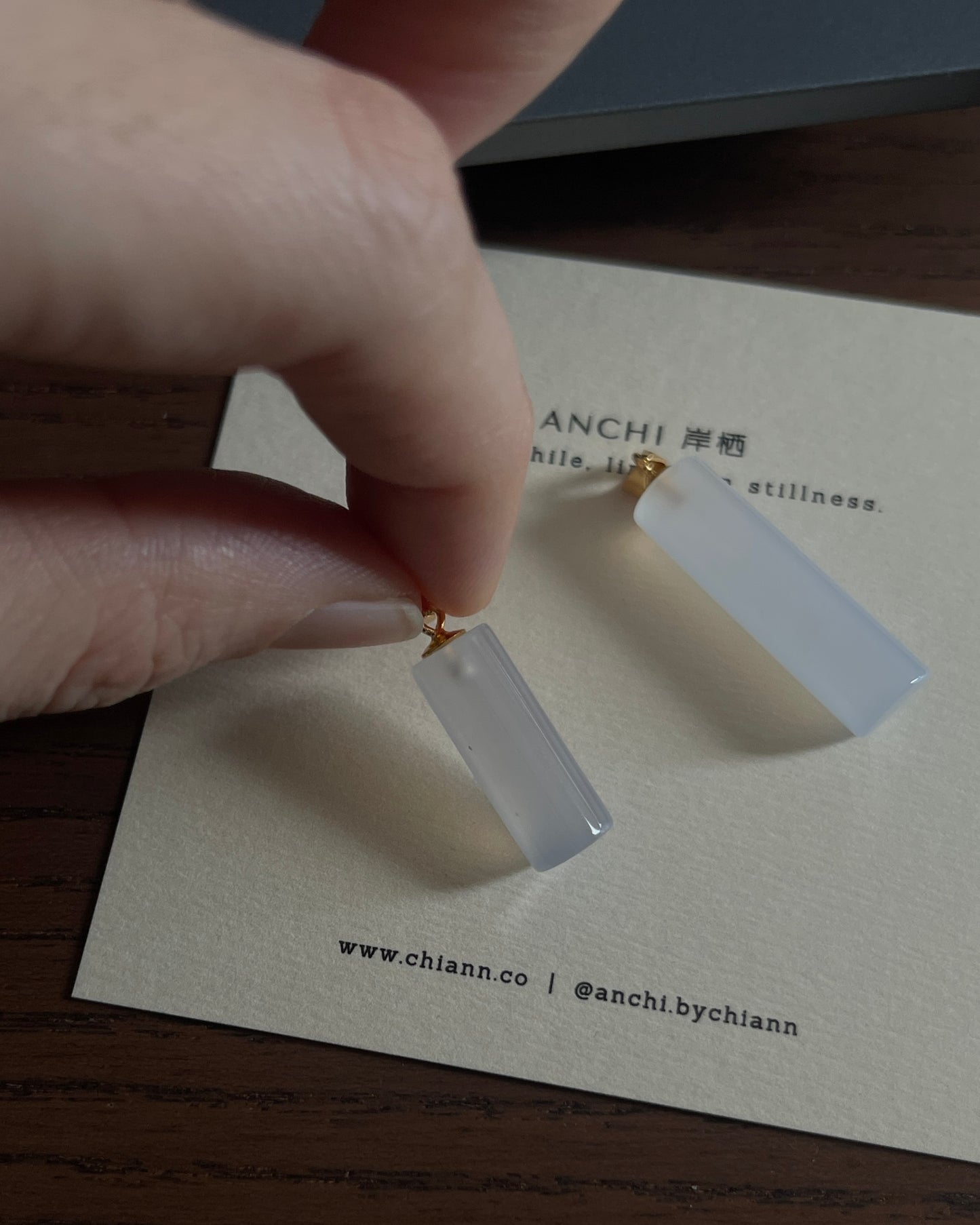蓝玉髓吊坠 Blue Chalcedony Pendant