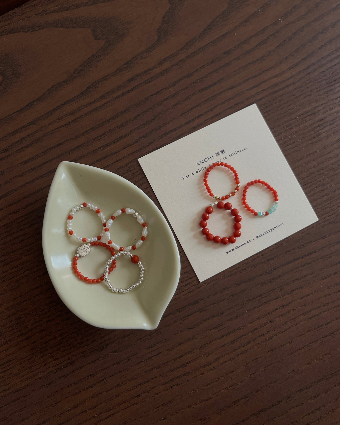 Anchi - 【南红玛瑙】细戒指合集